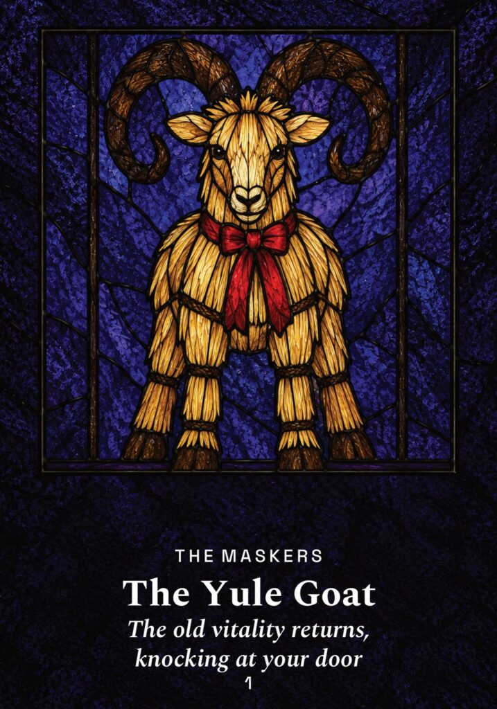 The Yule Goat oracle card from The Yule Beasts Oracle deck