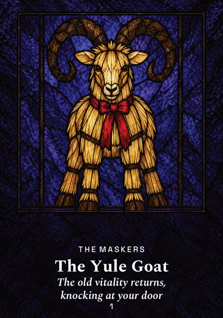 The Yule Goat oracle card from The Yule Beasts Oracle