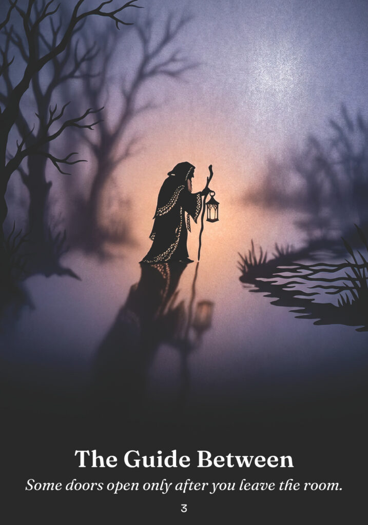 The Guide Between oracle card from the The Trickster Oracle deck