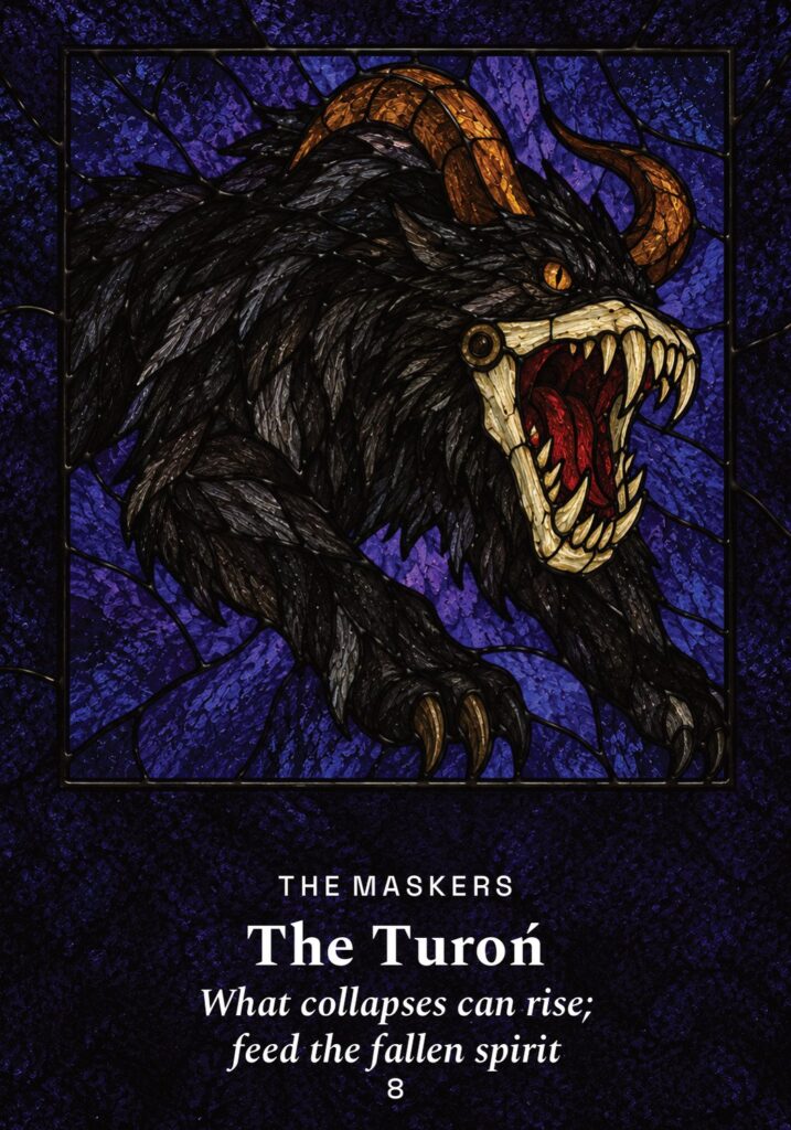 The Turoń oracle card from The Yule Beasts Oracle deck