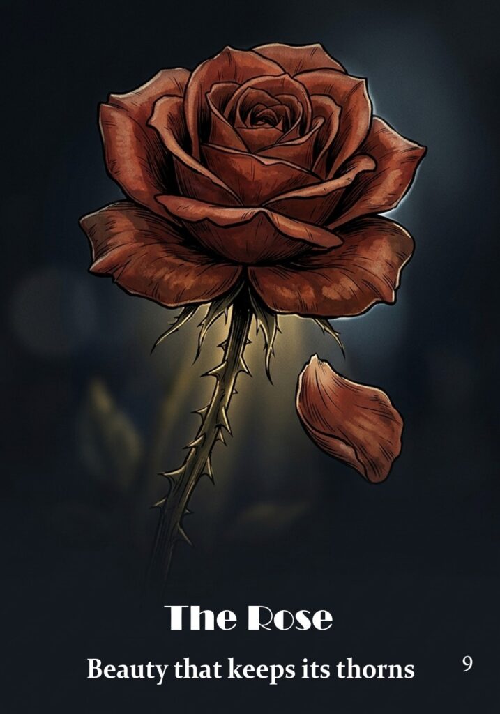 The Rose oracle card from the Hearth & Hedge Oracle deck
