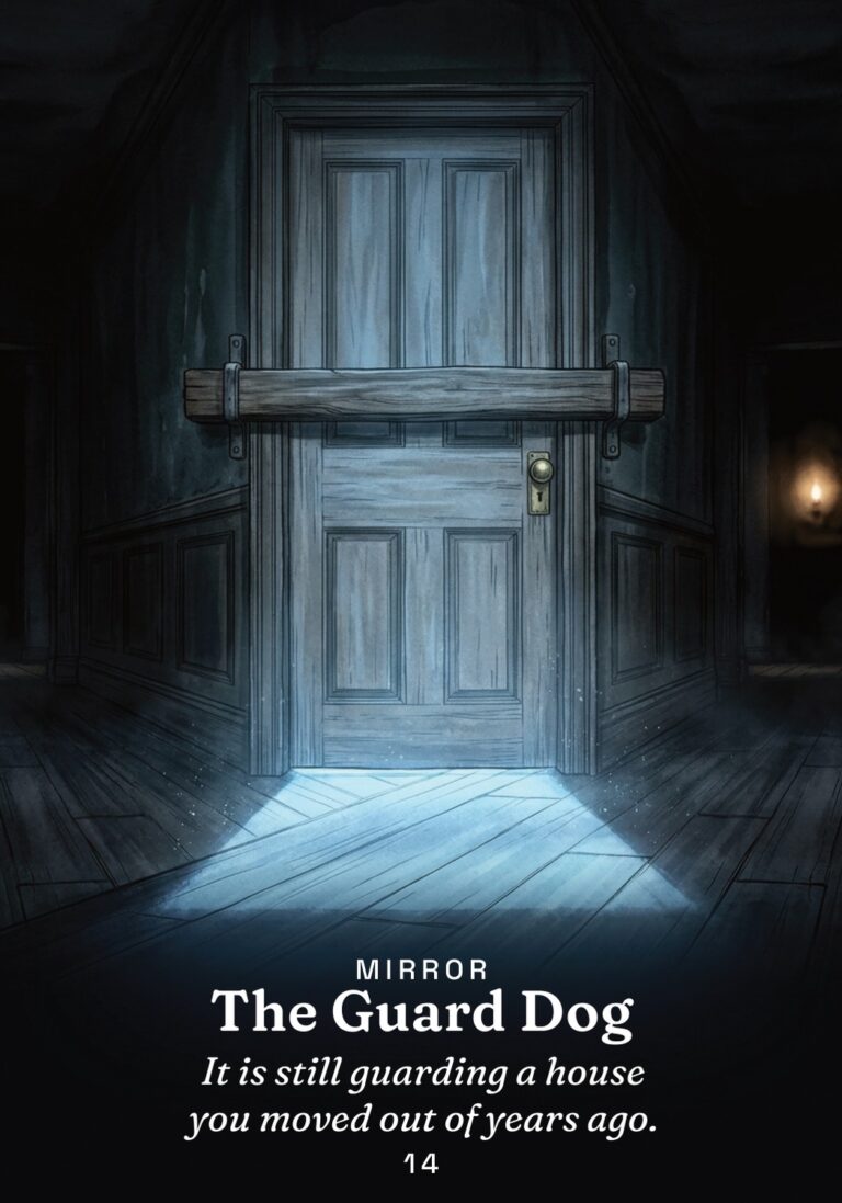 The Guard Dog oracle card from The Gold in the Dark