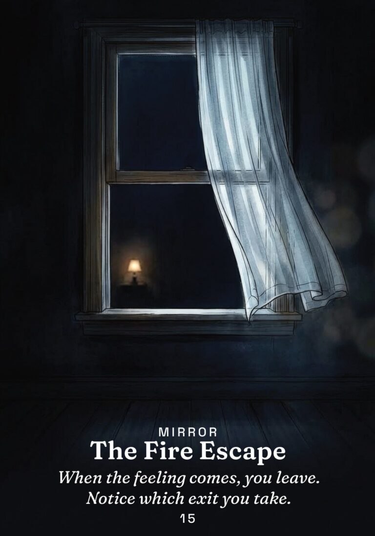 The Fire Escape oracle card from The Gold in the Dark