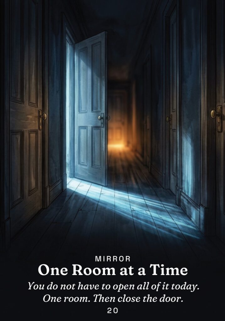 One Room at a Time oracle card from The Gold in the Dark deck