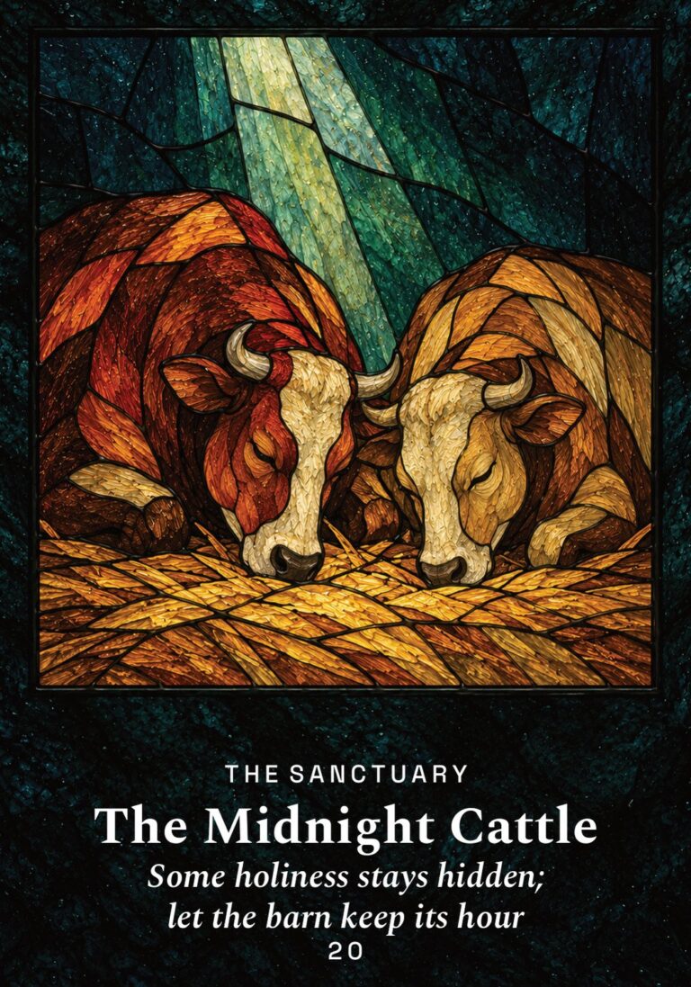 The Midnight Cattle oracle card from The Yule Beasts Oracle