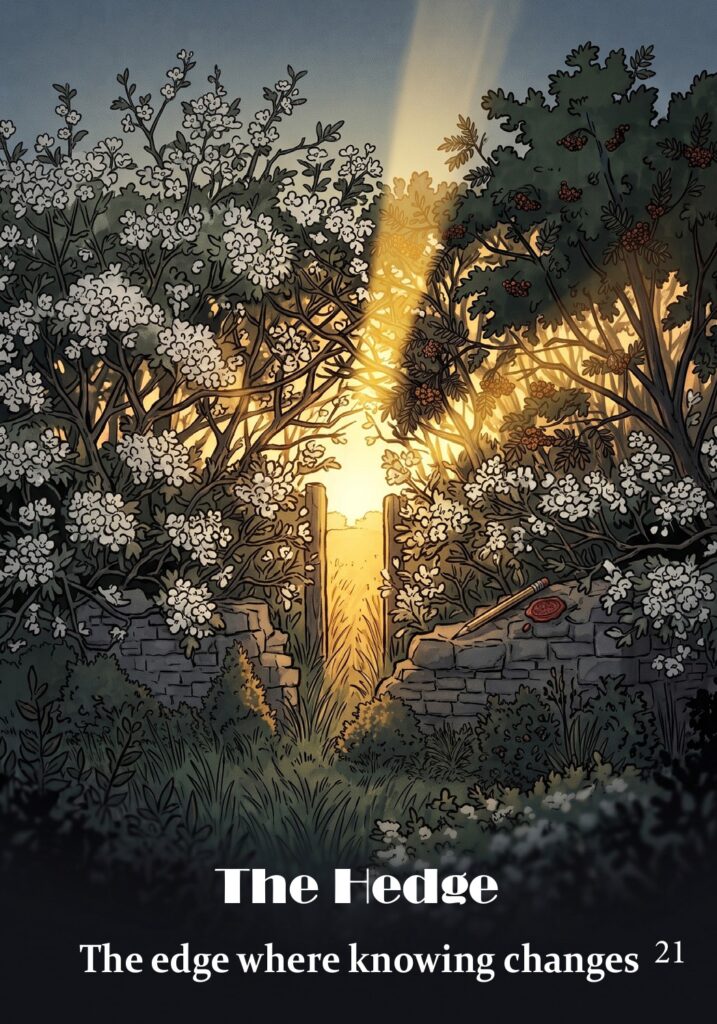 The Hedge oracle card from the Hearth & Hedge Oracle deck