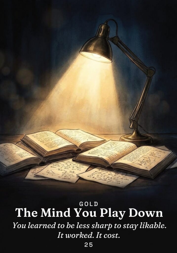 The Mind You Play Down oracle card from The Gold in the Dark deck