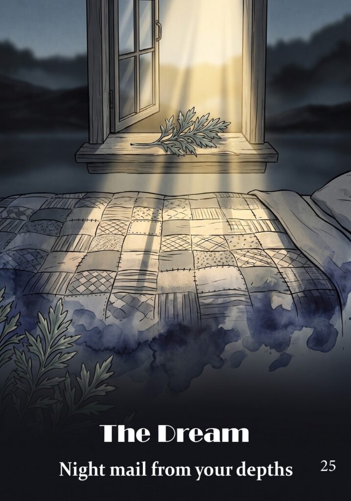 The Dream oracle card from the Hearth & Hedge Oracle deck