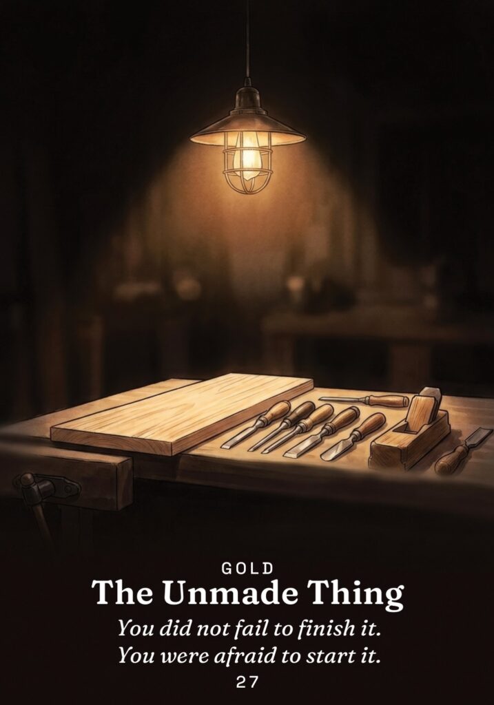 The Unmade Thing oracle card from The Gold in the Dark deck