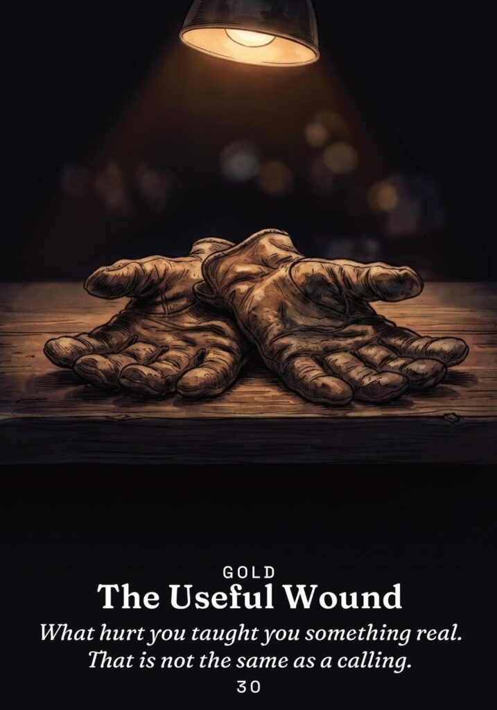 The Useful Wound oracle card from The Gold in the Dark deck