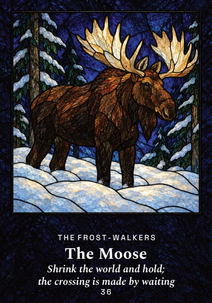 The Moose oracle card from The Yule Beasts Oracle deck
