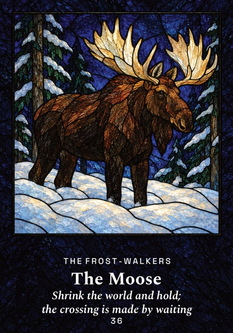 The Moose oracle card from The Yule Beasts Oracle