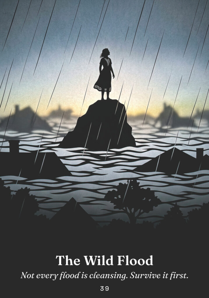 The Wild Flood oracle card from the The Trickster Oracle deck