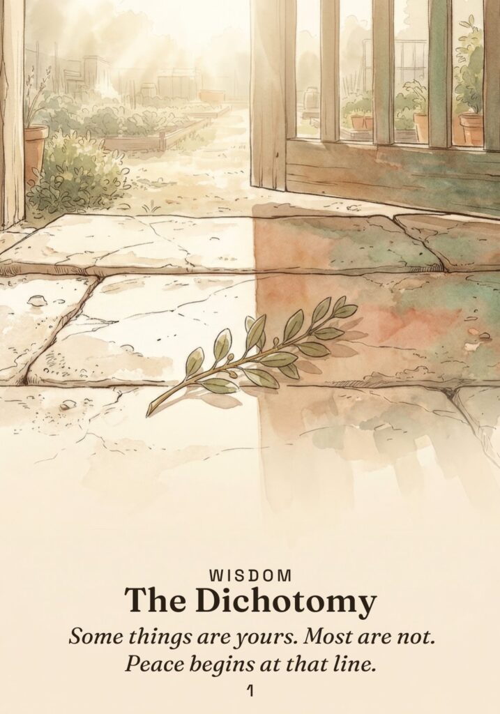 The Dichotomy oracle card from The Stoic Oracle deck
