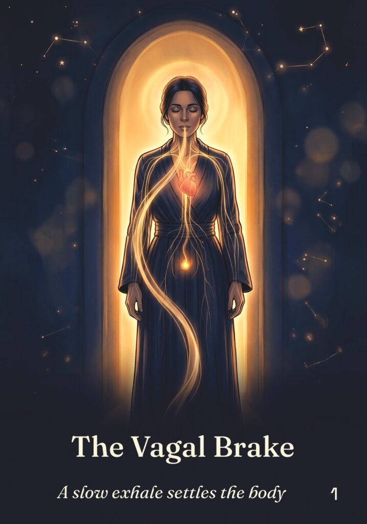 The Vagal Brake oracle card from The Table of Connection Oracle deck
