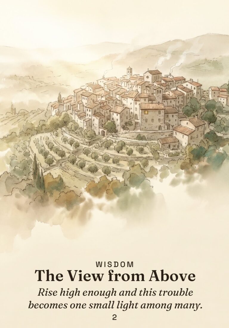 The View from Above oracle card from The Stoic Oracle
