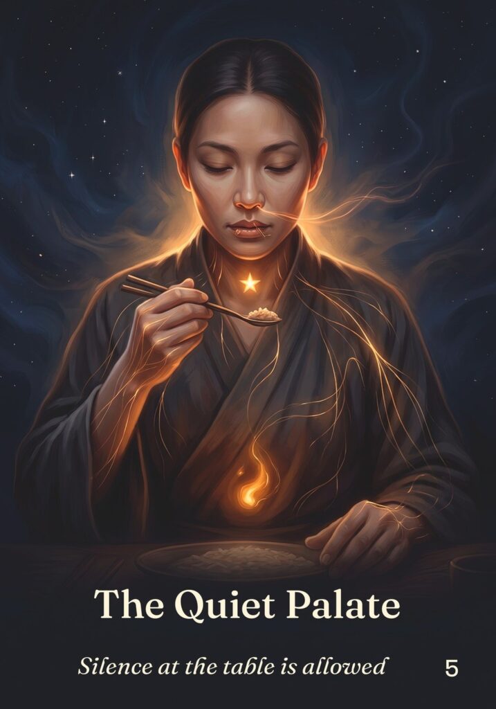 The Quiet Palate oracle card from The Table of Connection Oracle deck