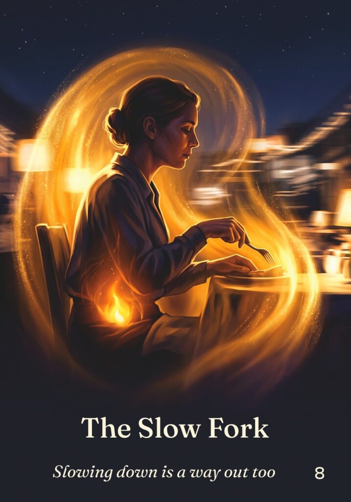 The Slow Fork oracle card from The Table of Connection Oracle deck