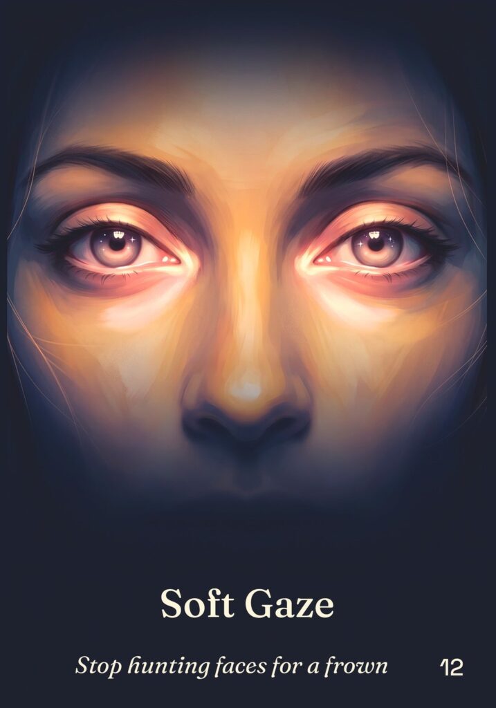 Soft Gaze oracle card from The Table of Connection Oracle deck