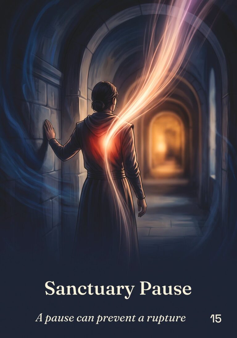 Sanctuary Pause oracle card from The Table of Connection Oracle