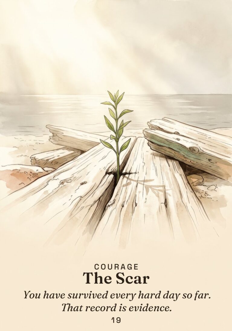 The Scar oracle card from The Stoic Oracle