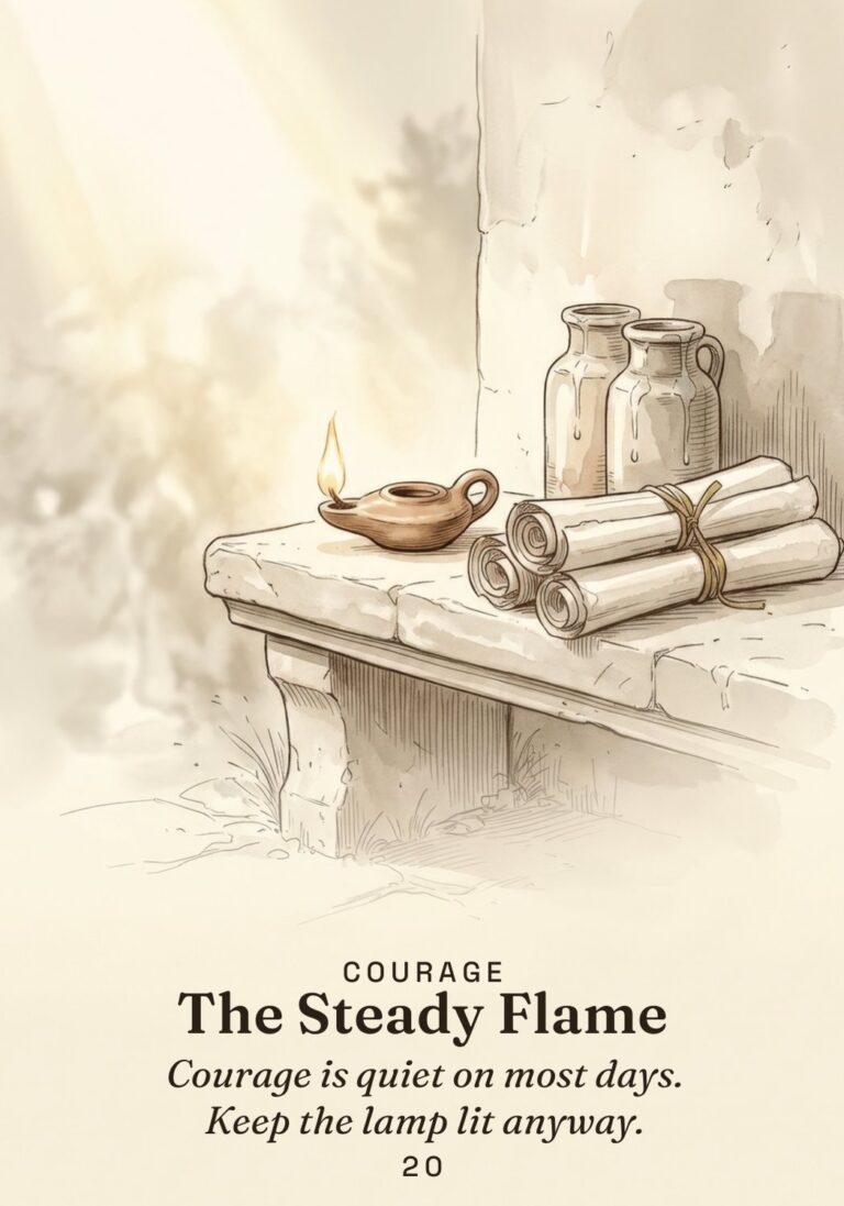 The Steady Flame oracle card from The Stoic Oracle