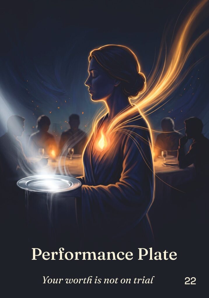 Performance Plate oracle card from The Table of Connection Oracle deck