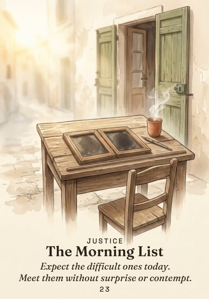 The Morning List oracle card from The Stoic Oracle deck