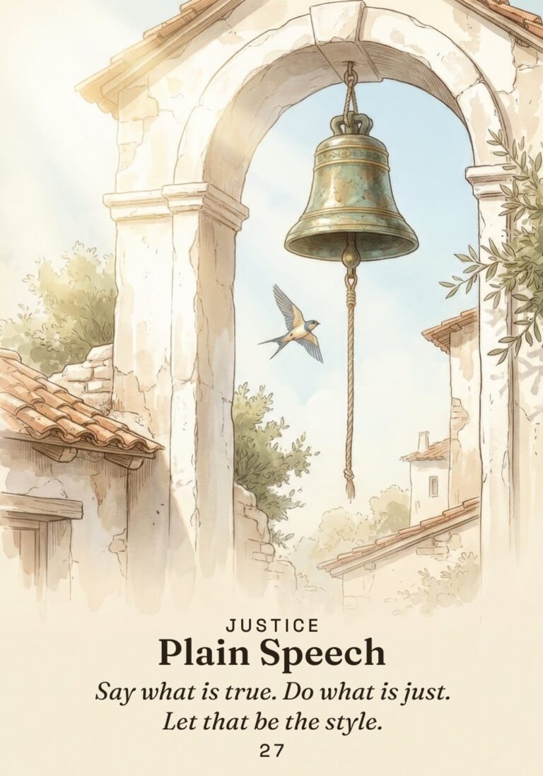 Plain Speech oracle card from The Stoic Oracle