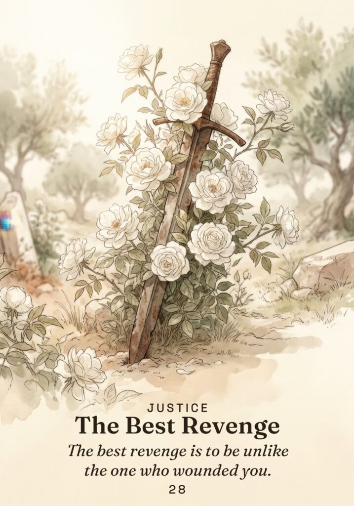 The Best Revenge oracle card from The Stoic Oracle deck