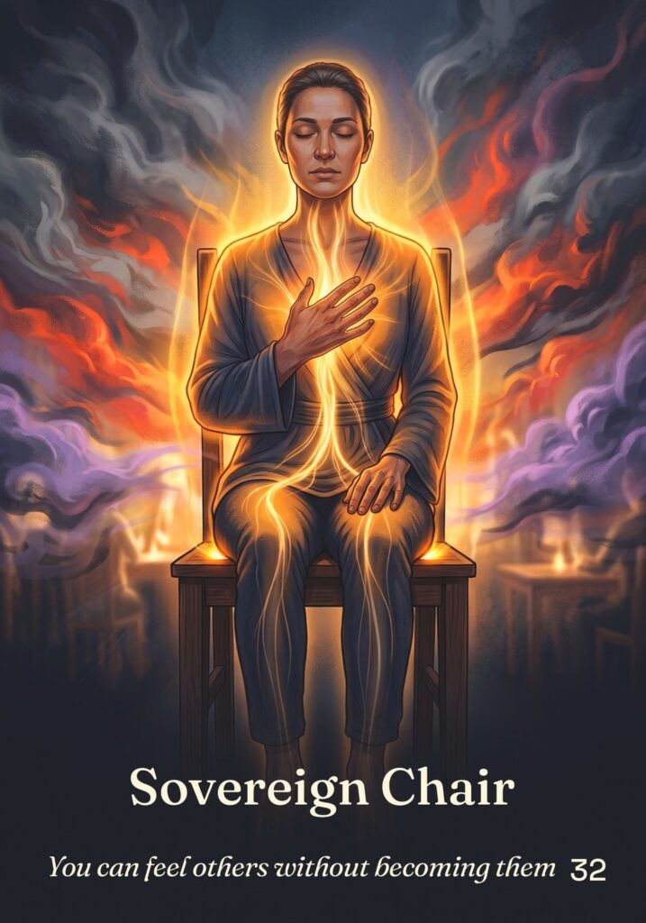 Sovereign Chair oracle card from The Table of Connection Oracle deck