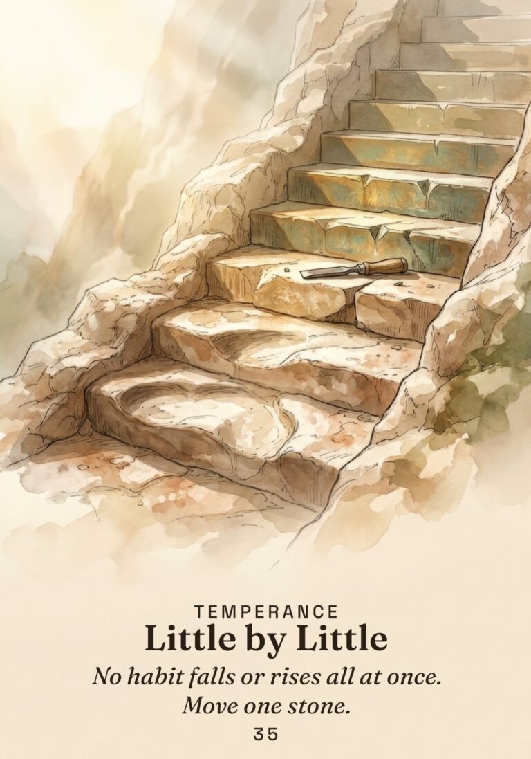 Little by Little oracle card from The Stoic Oracle