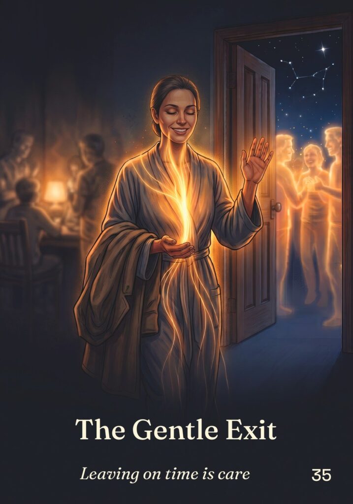 The Gentle Exit oracle card from The Table of Connection Oracle deck