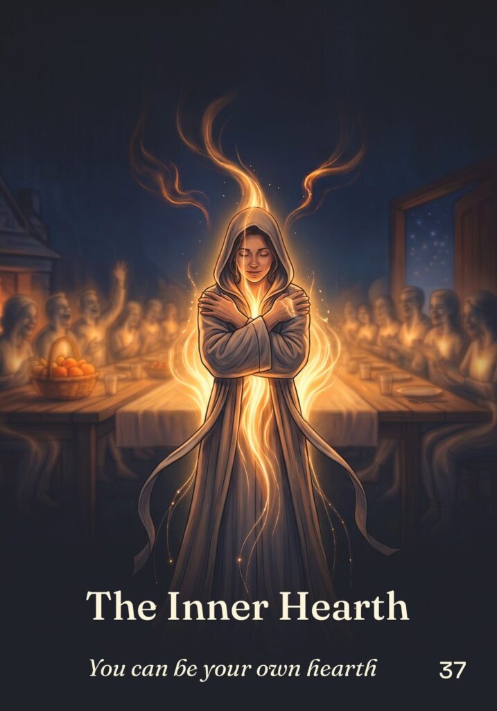 The Inner Hearth oracle card from The Table of Connection Oracle deck