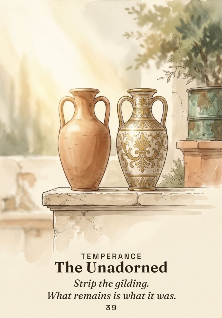 The Unadorned oracle card from The Stoic Oracle deck