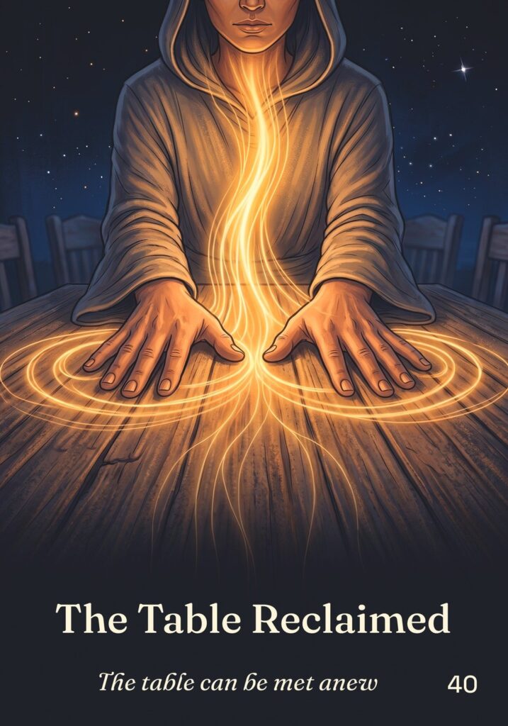 The Table Reclaimed oracle card from The Table of Connection Oracle deck